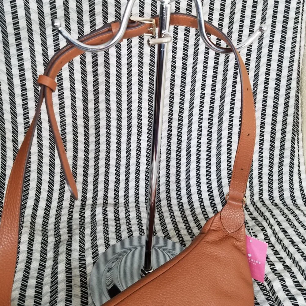 MAKE AN OFFER kate spade warm gingerbread leather belt waist fanny leila bag - Picture 6 of 8